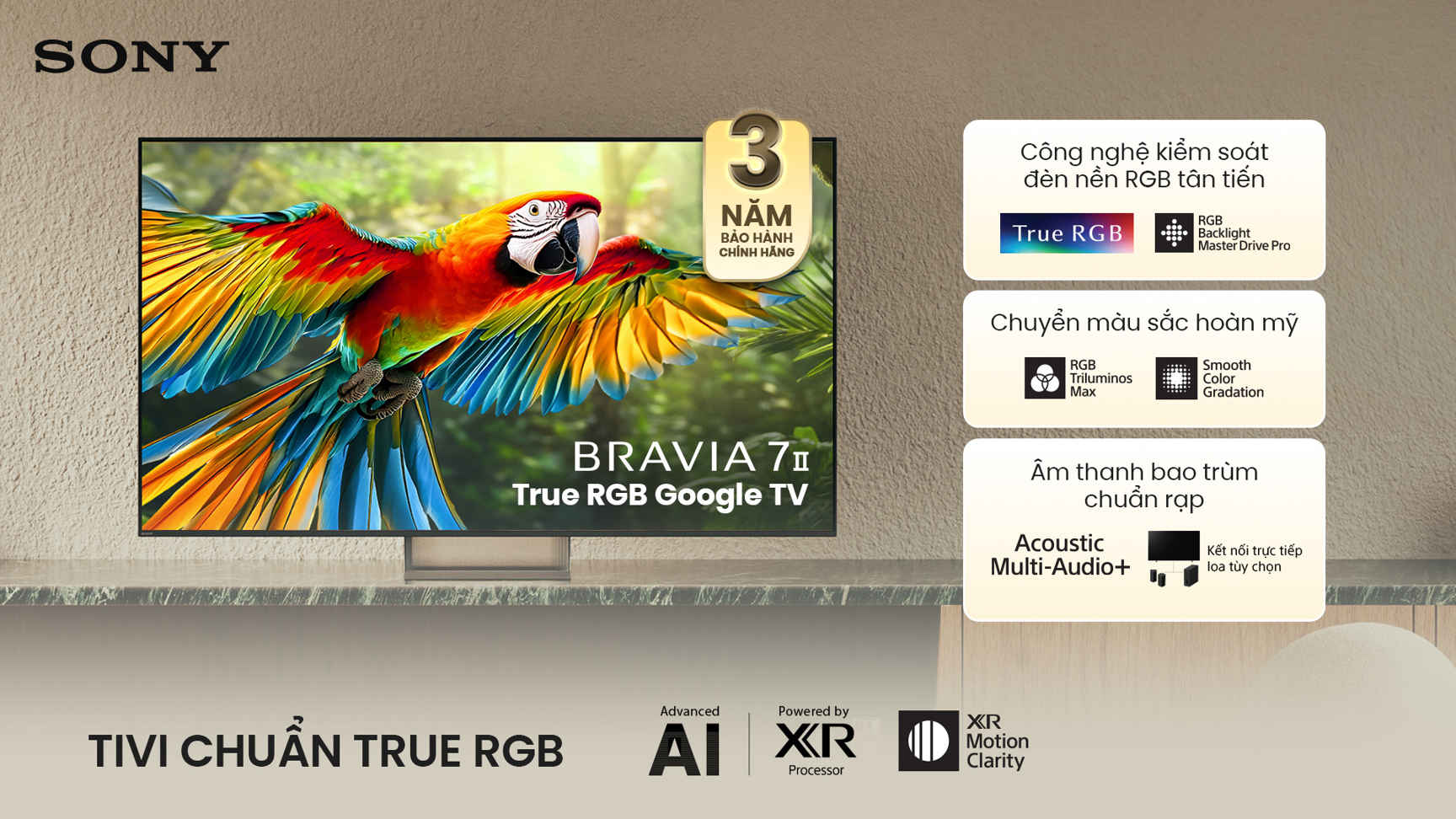 Sony Google TV True RGB BRAVIA 7 II 75 inch K-75XR70M2